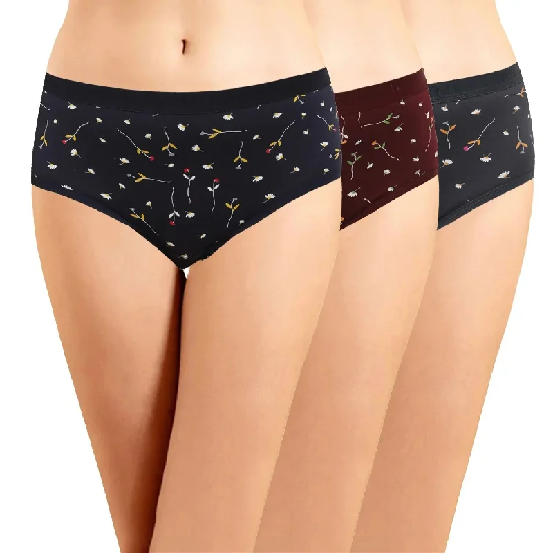 ICOE-071 Hipster Panties with Outer Elastic - (Pack of 3)