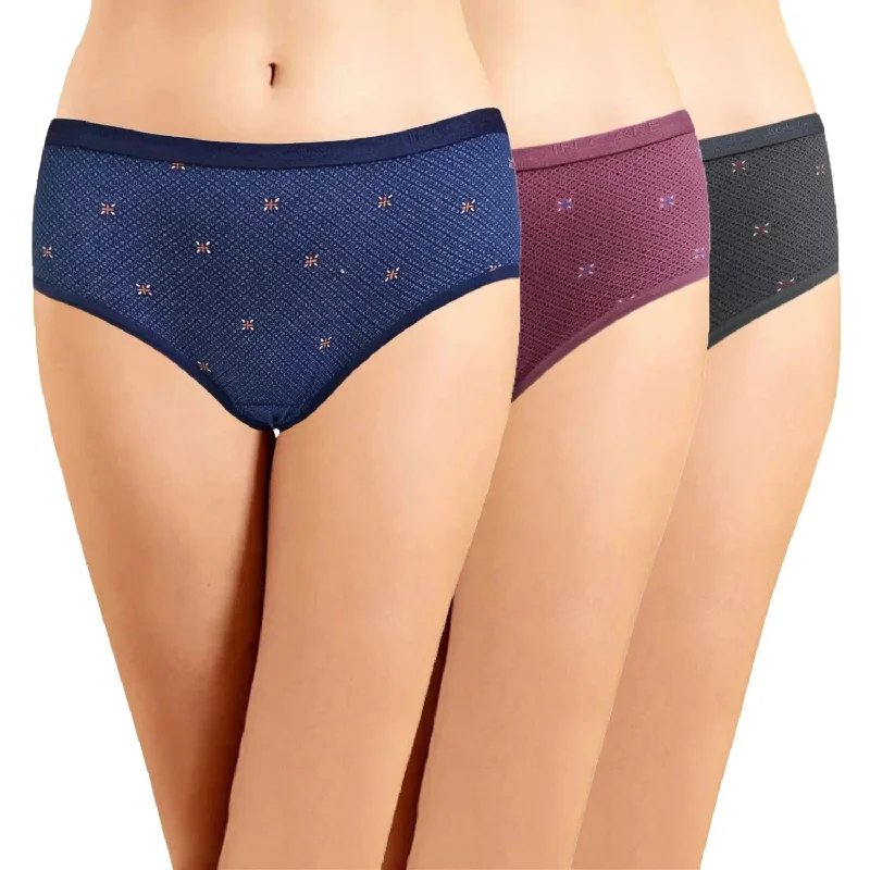 Hipster Panties with Outer Elastic - (Pack of 3)