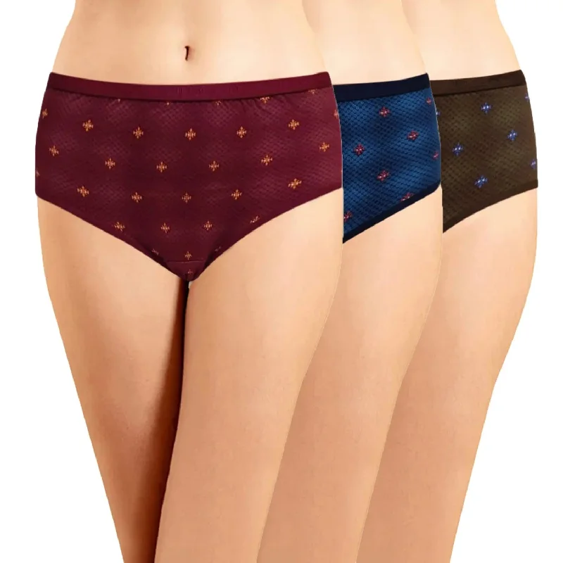 Hipster Panties with Outer Elastic - (Pack of 3)