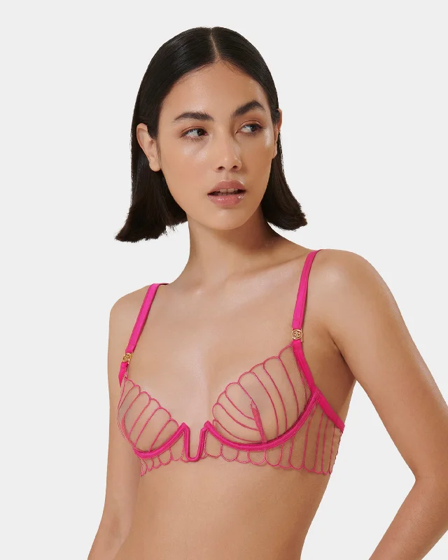 Imogen Wired Bra Fuchsia Pink/Sheer