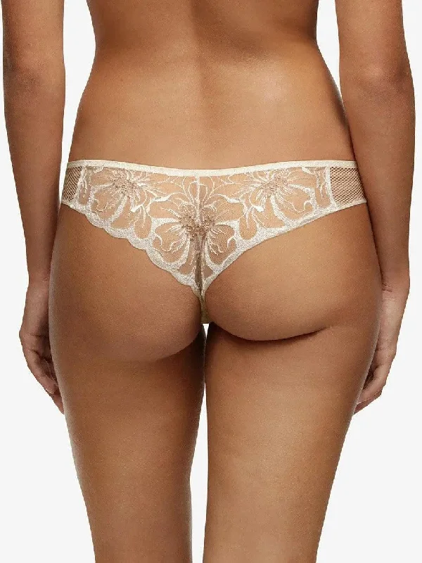 Ivory and Gold Fleurs Thong