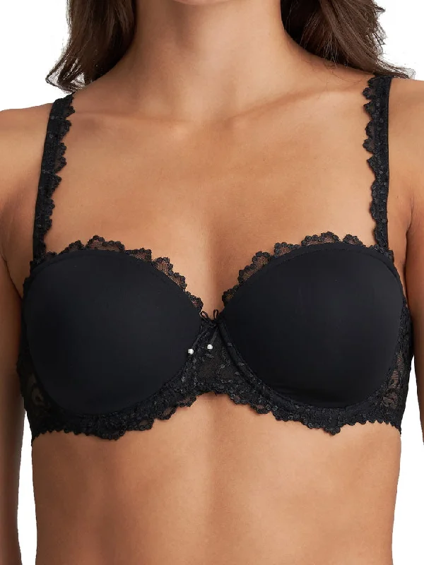 Jane Padded Strapless Bra - Black