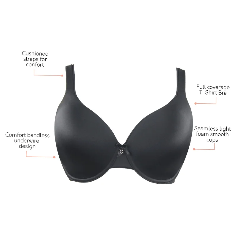 Jeanie T-Shirt Bra - Black - 4812