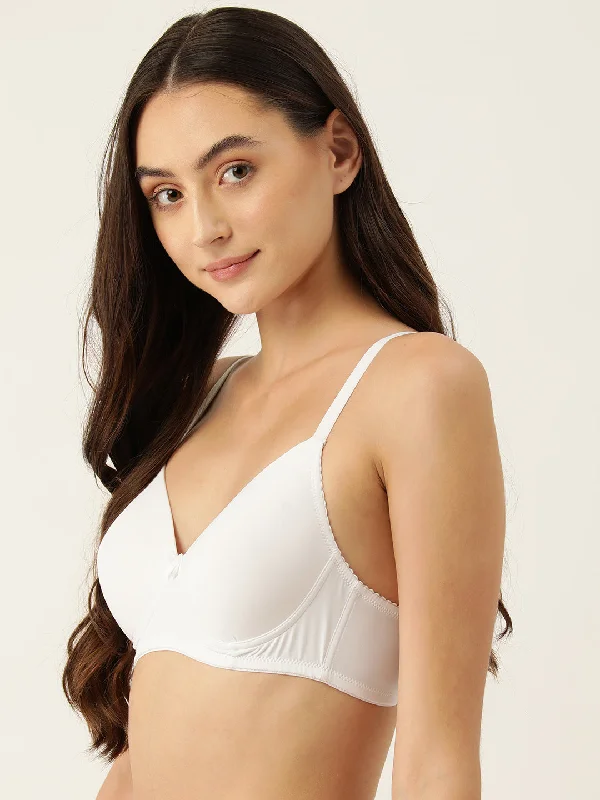 Leading Lady Women's Pack of 2 Solid & Printed T-Shirt Bra with Full Coverage and Non Wire [ BRA-4028-4056 ]