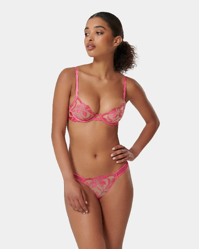 Leonora Wired Bra Fuchsia Pink/Sheer