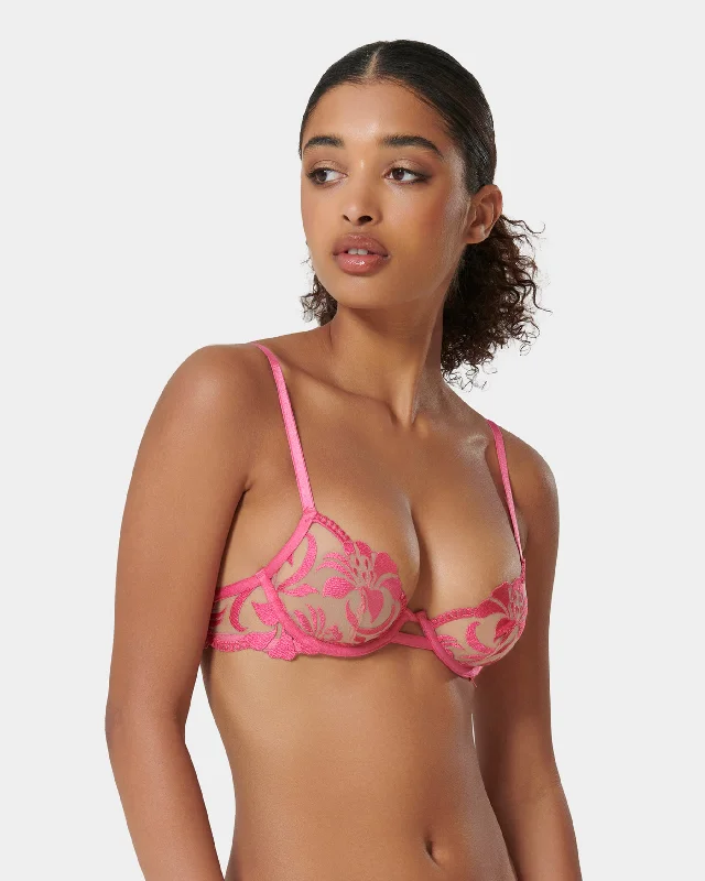 Leonora Wired Bra Fuchsia Pink/Sheer