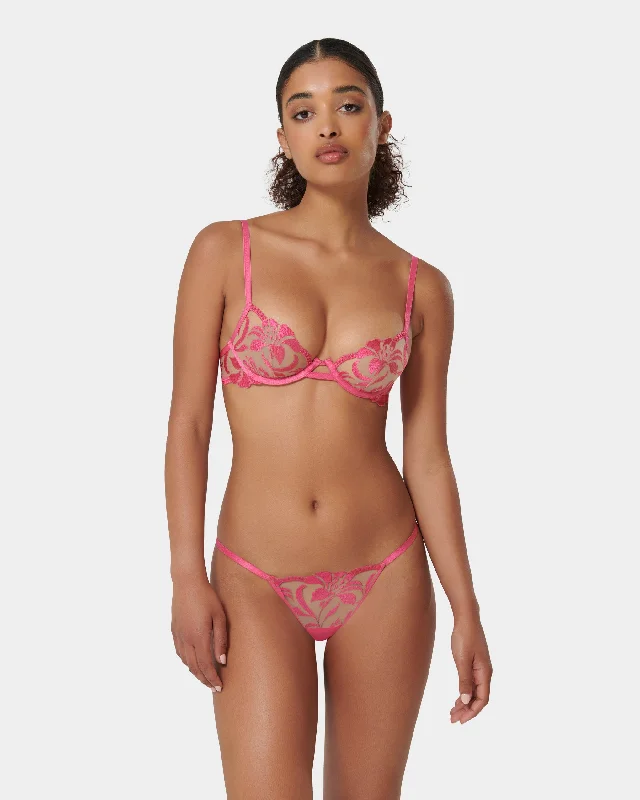 Leonora Wired Bra Fuchsia Pink/Sheer