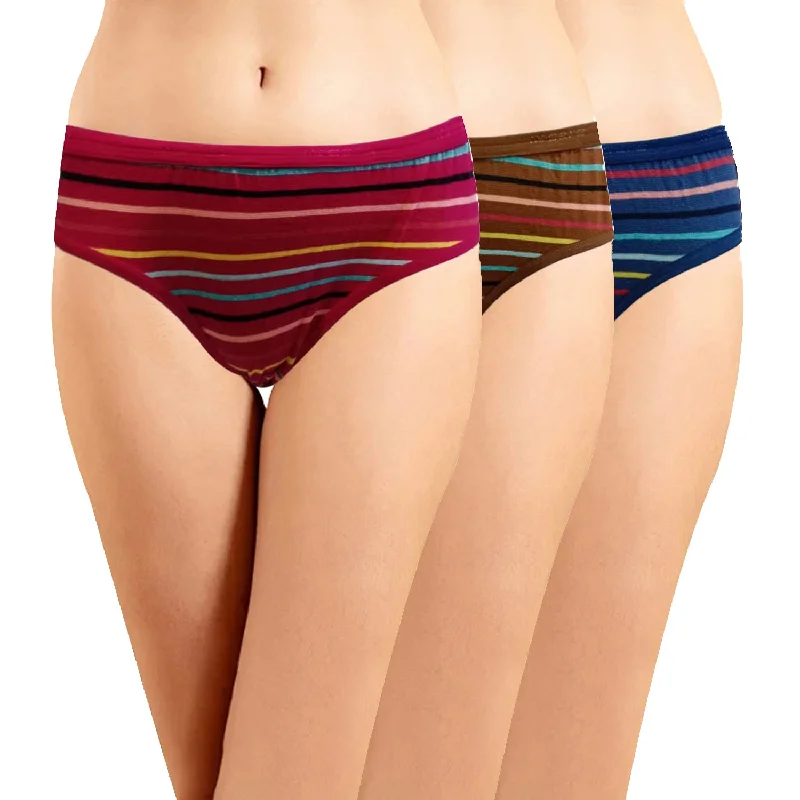 Low Waist Panties with Outer Elastic (Pack of 3)