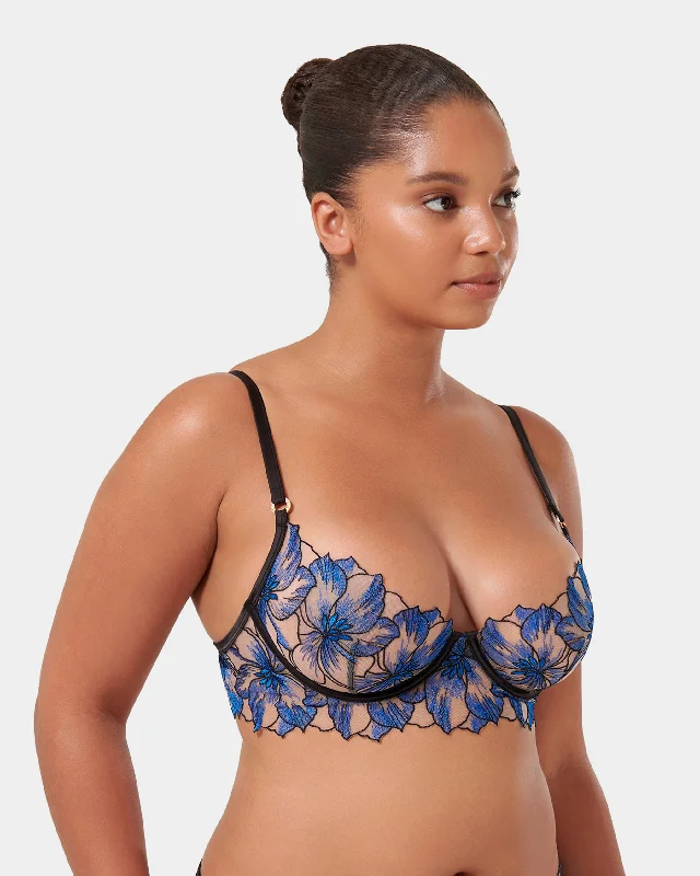 Lyandra Wired Bra Egyptian Blue/Black/Sheer