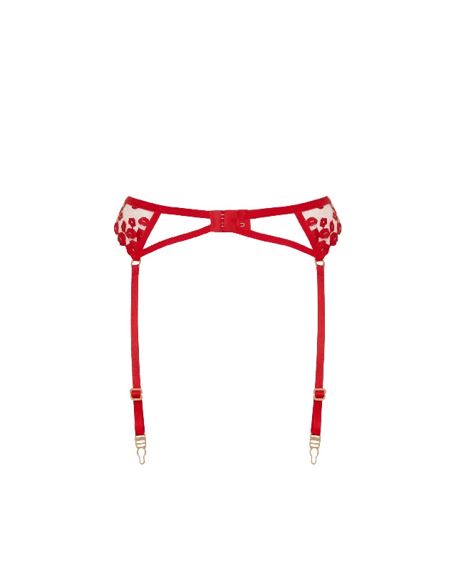 Marian Suspender Tomato Red/Sheer