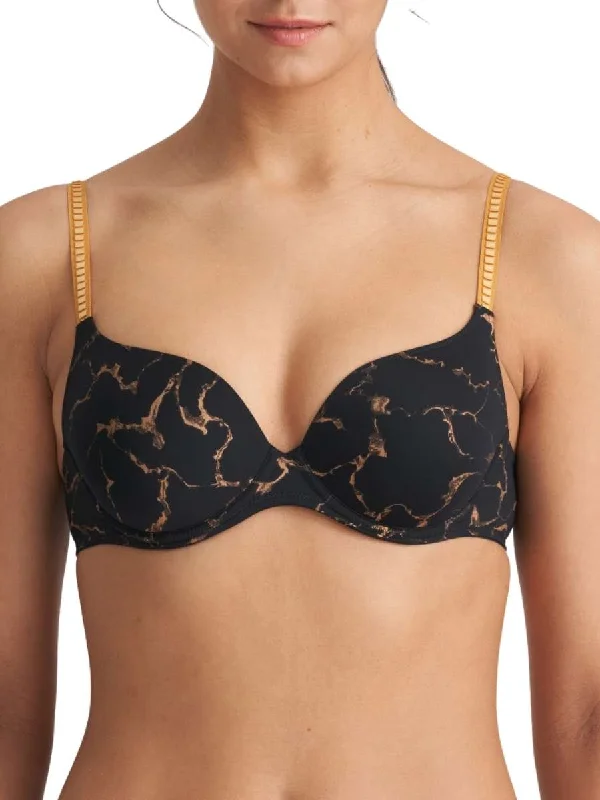 Colin Padded Heartshape Bra - Marble Black