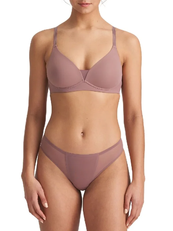 Louie Full Cup Wireless Bra - Satin Taupe