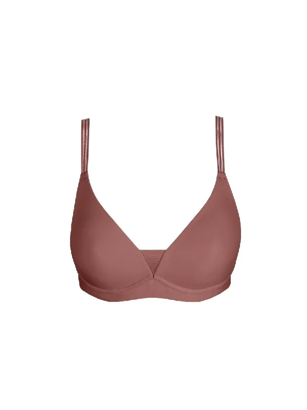 Louie Full Cup Wireless Bra - Satin Taupe