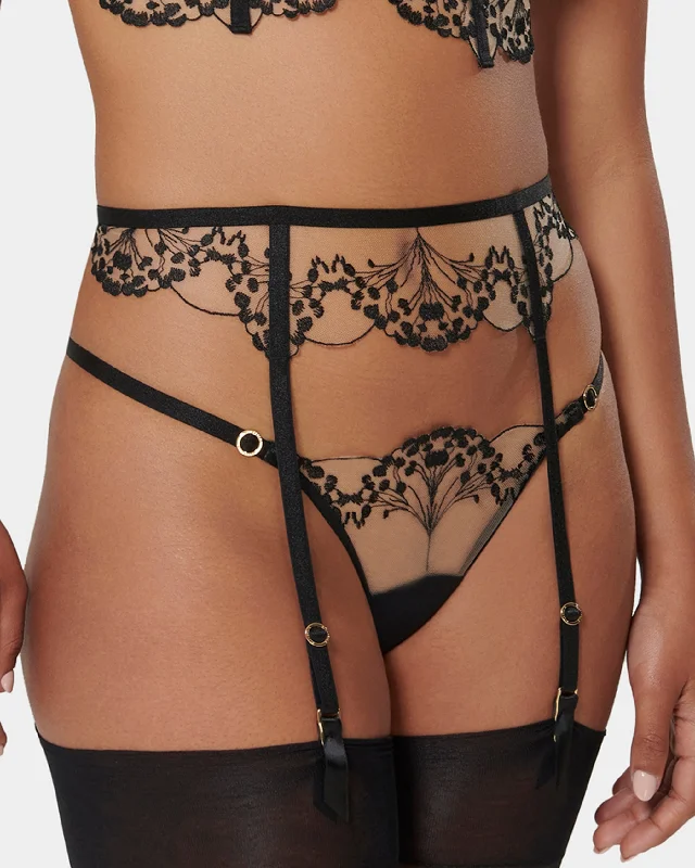 Marisa Suspender Black/Sheer