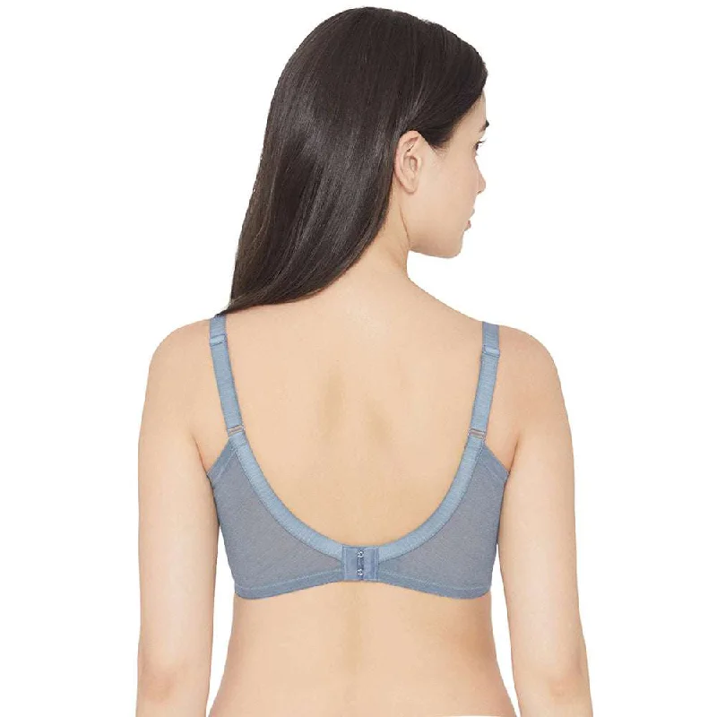 Moselle Padded Wired Full Cup Bridal Wear Full coverage Lace Bra - Blue