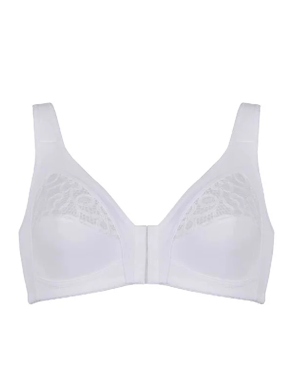 Front Fastening Bra - White