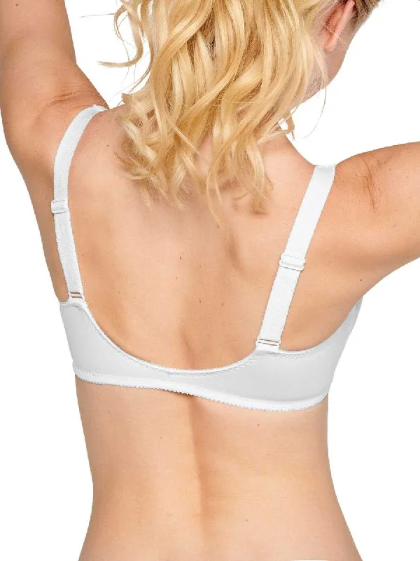 Soft Cup Front Fastening Bra - White