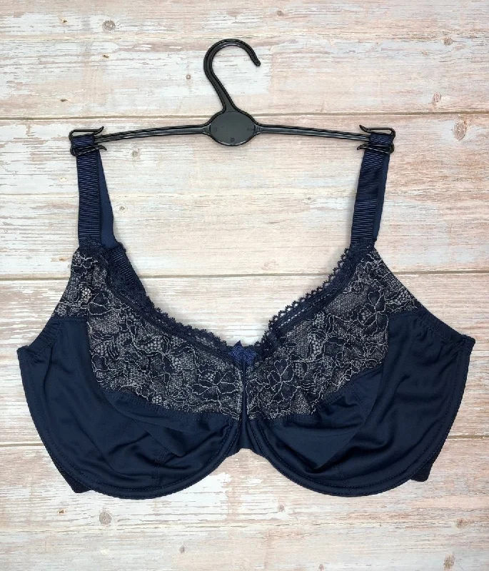 Navy Lace Trim Minimiser Bra