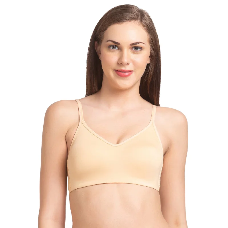 JS 63-Non Padded Solid Sports Bra Skin