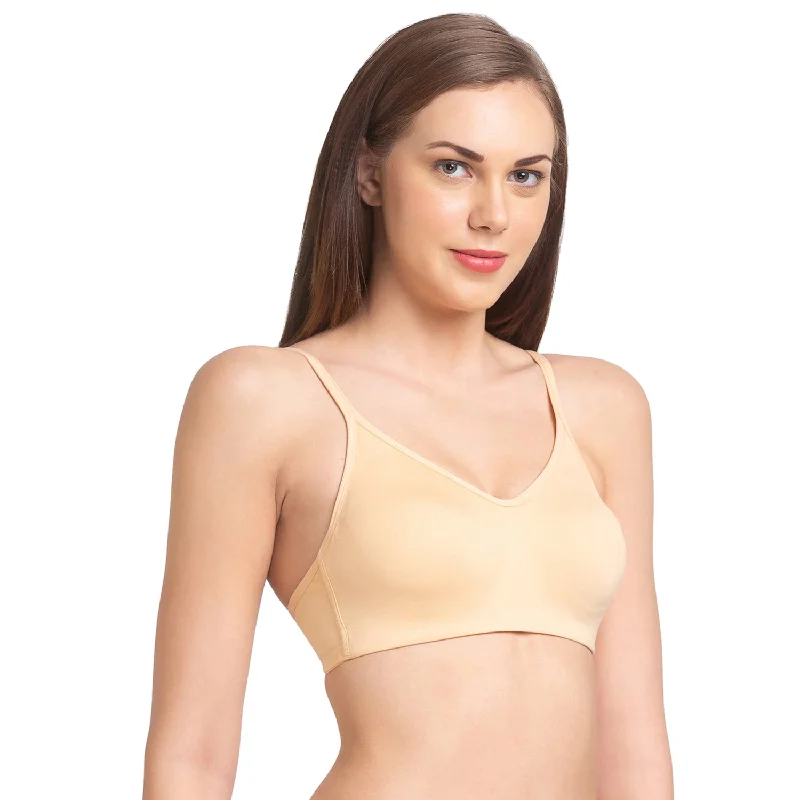 JS 63-Non Padded Solid Sports Bra Skin