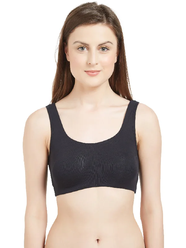 Non Wired Non Padded Full Coverage Low Impact Slip on Sports Bra (Pack of 2) BB-03