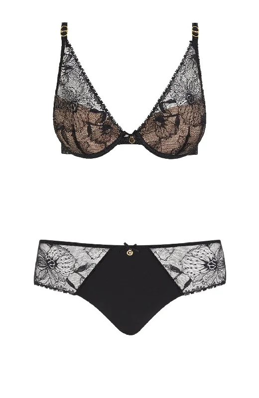 Orchids Push-Up Bra and Shorty Set