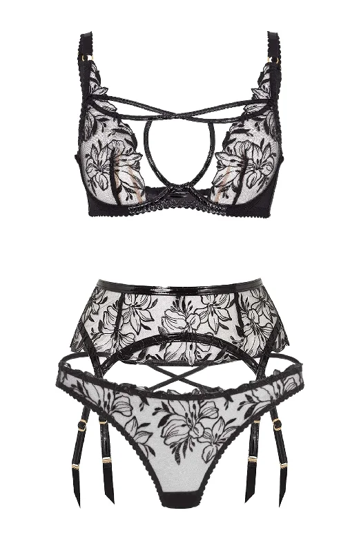 Ozella Bra, Suspender and Brief Set