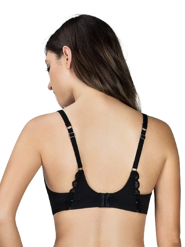 Paris Unlined wired demi bra- Black - A1612