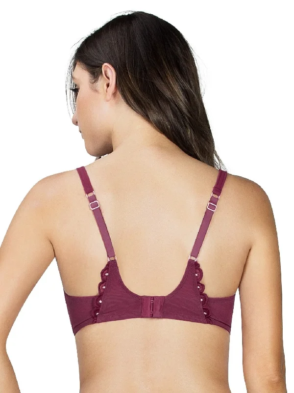 Paris Unlined wired demi bra- Deep Cherry - A1612