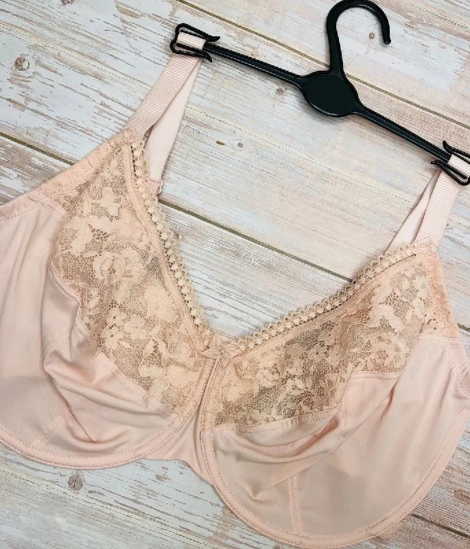 Pink Lace Trim Minimiser Bra