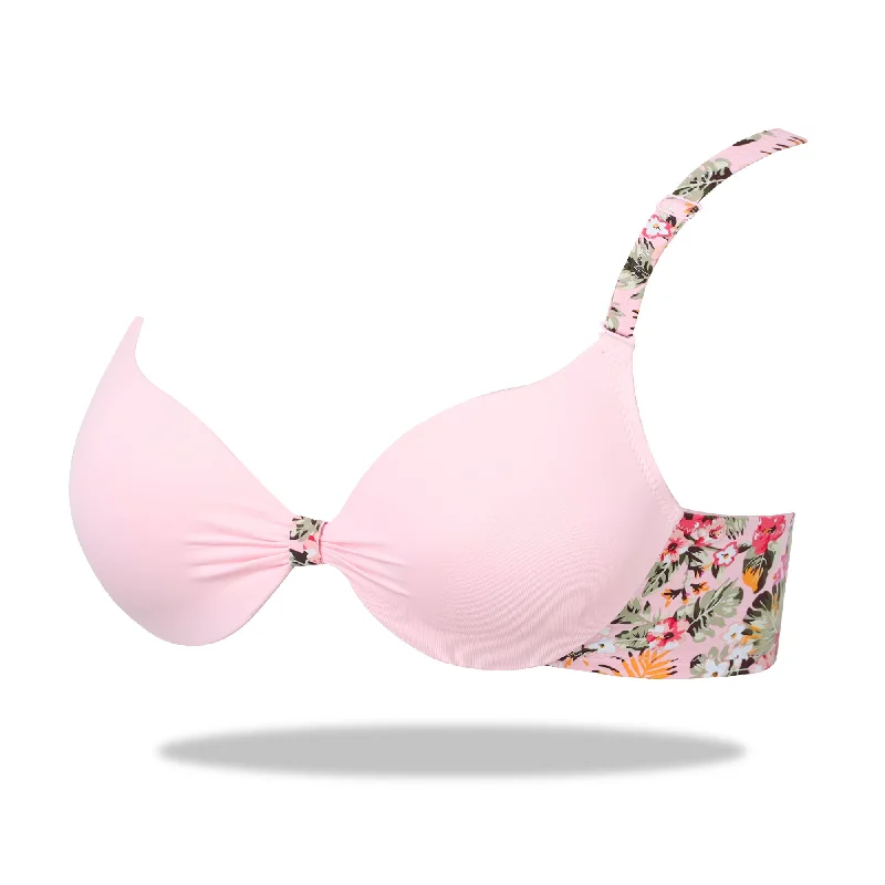 Pink Padded Printed Floral Essence with Stretchable Straps