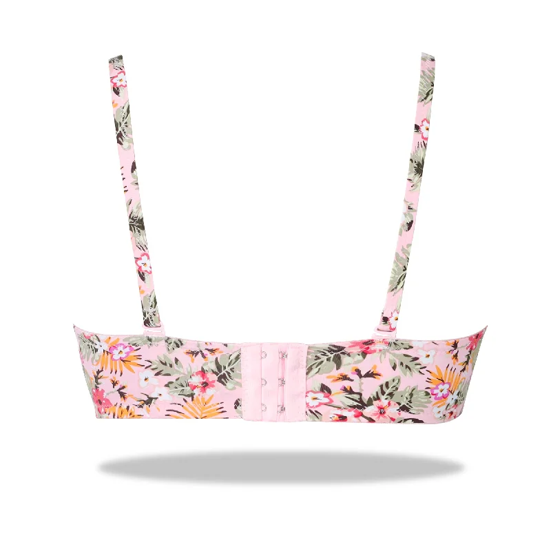 Pink Padded Printed Floral Essence with Stretchable Straps