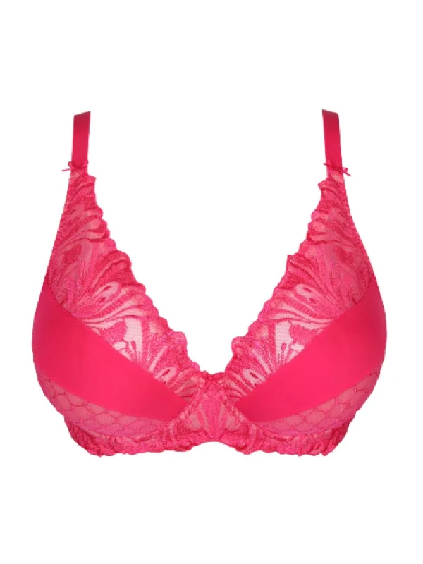 Disah Half Padded Plunge Bra - Electric Pink