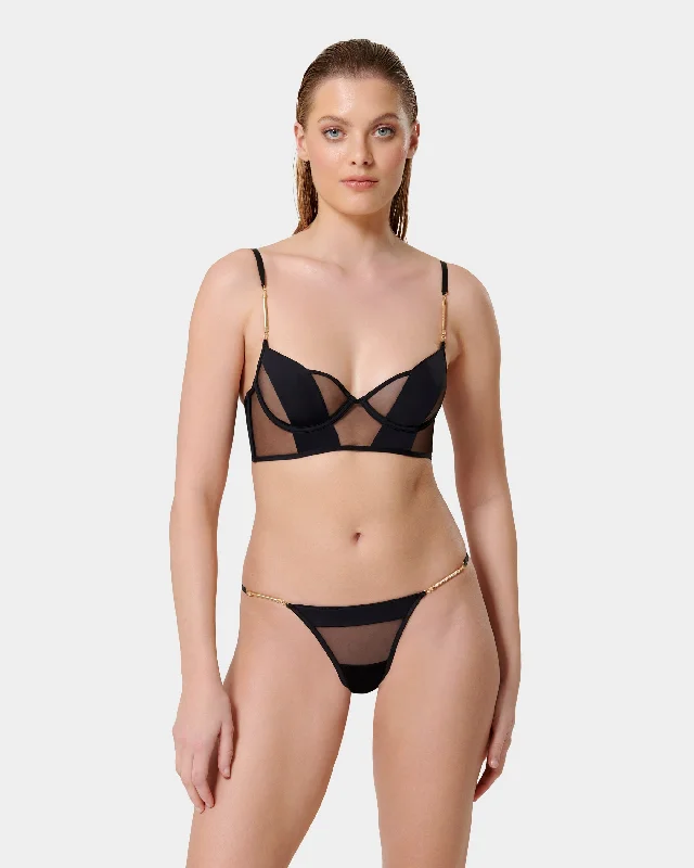 Raine Wired Longline Bra Black 