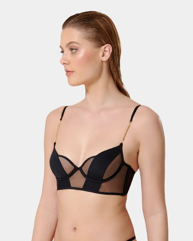 Raine Wired Longline Bra Black 