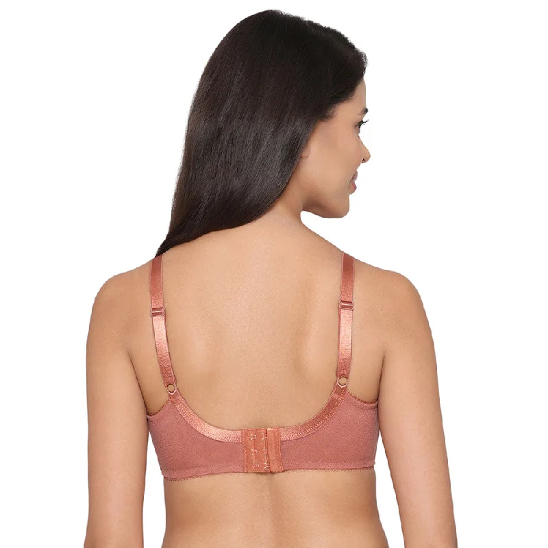 Retro Chic  Non Padded Wired Full Coverage Full Support Everyday Comfort  Bra - Red