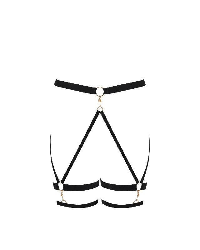 Simone Thigh Harness Black/Gold