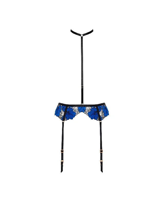 Sorento Suspender Harness (with detachable collar) Black/Egyptian Blue