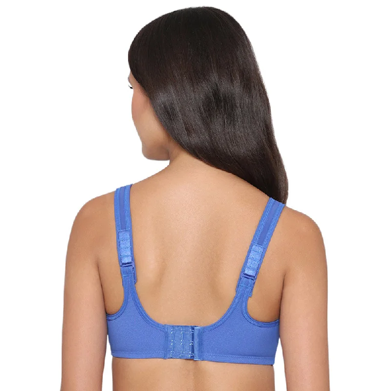 Sport Non Padded Wired Full Coverage Full Support High Intensity Sports  Bra - Blue