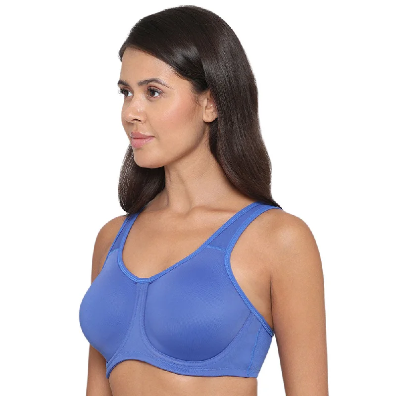 Sport Non Padded Wired Full Coverage Full Support High Intensity Sports  Bra - Blue