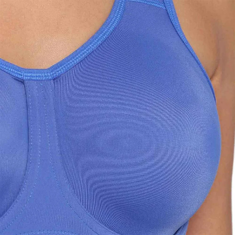 Sport Non Padded Wired Full Coverage Full Support High Intensity Sports  Bra - Blue