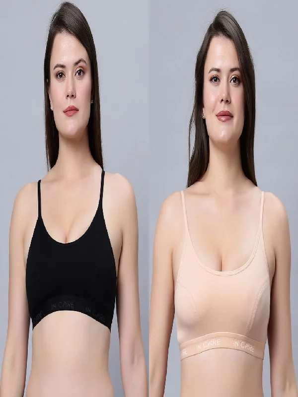 Full Coverage Non-Padded Sports bra (Pack of 2)