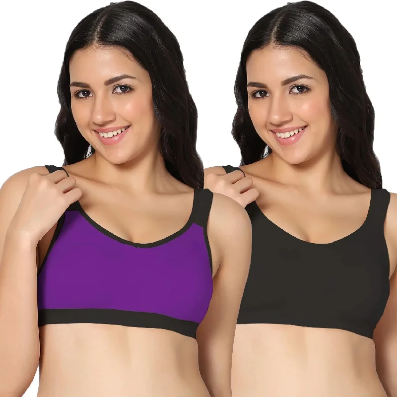 Full Coverage  Non-Padded Sports bra (Pack of 2)