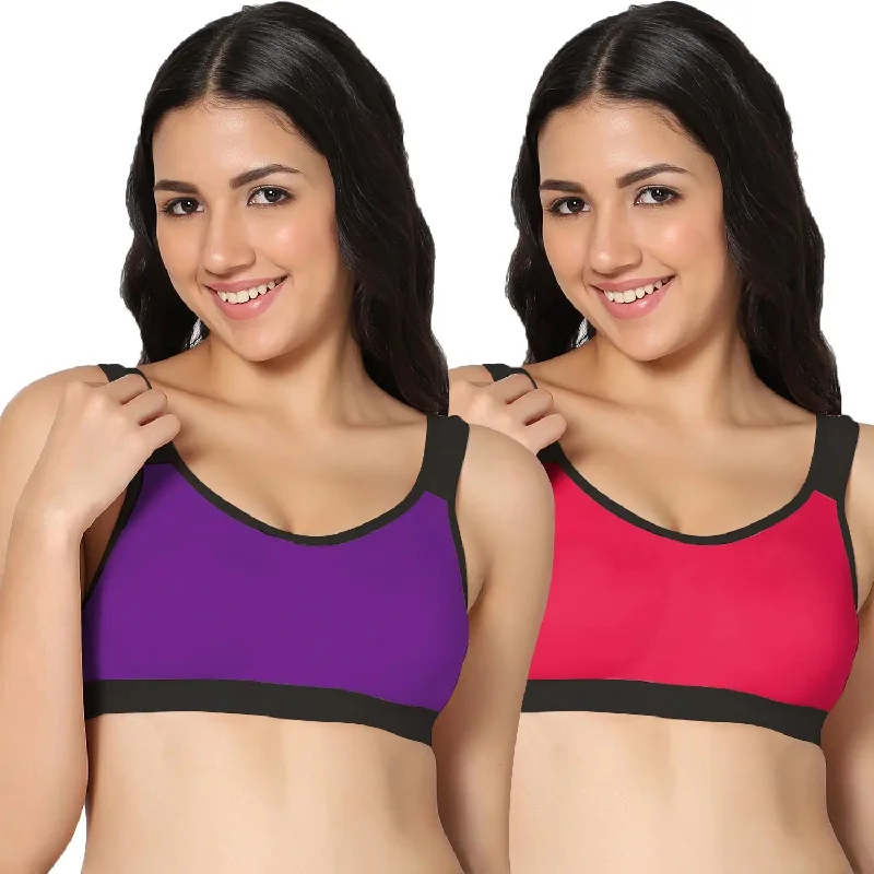 Full Coverage Non-Padded Sports bra (Pack of 2)