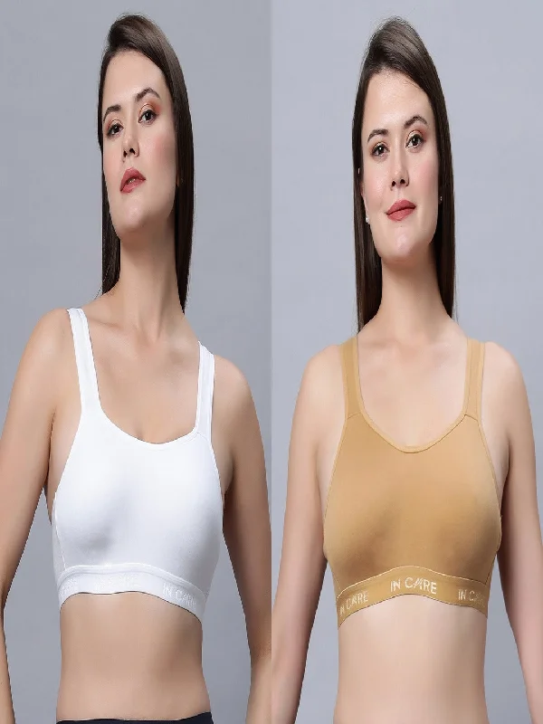 Full Coverage  Non-Padded Sports bra (Pack of 2)