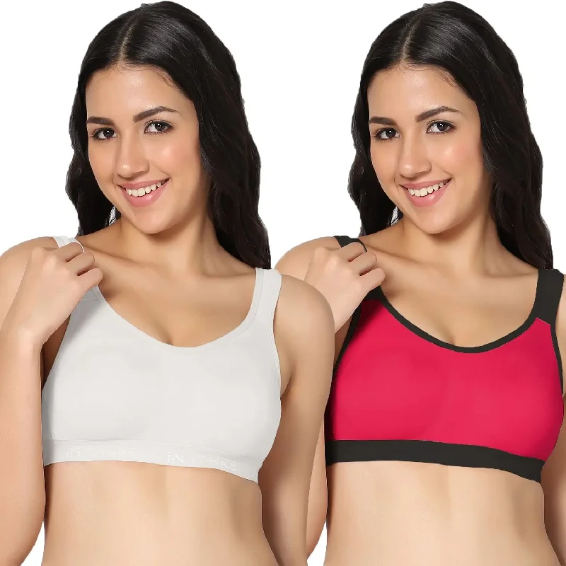 Full Coverage Non-Padded Sports bra (Pack of 2)