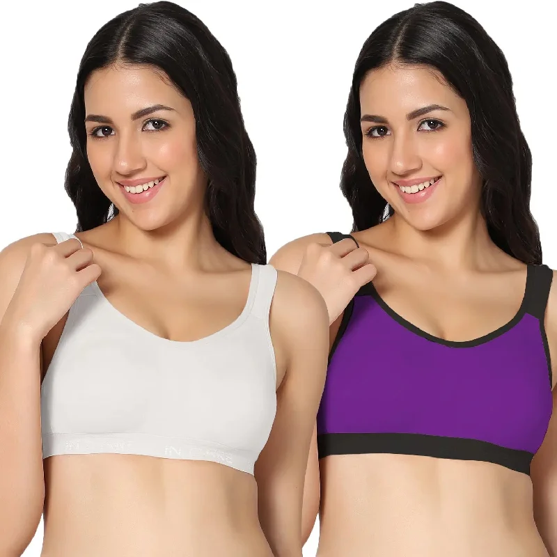 Full Coverage Non-Padded Sports bra (Pack of 2)