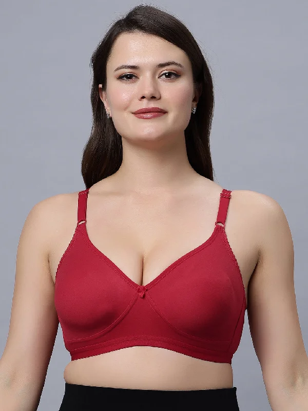 SUHANA_RED Non-Padded Full Coverage T-Shirt Bra (Pack of 1)