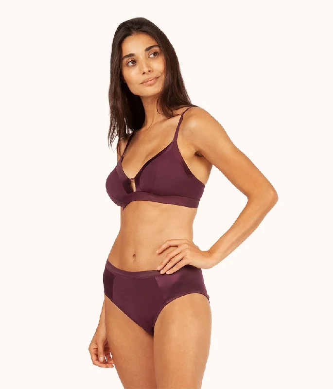 The Luxe Trim Bralette: Plum