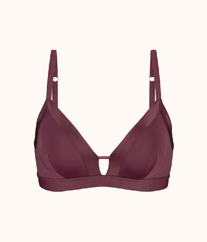 The Luxe Trim Bralette: Plum